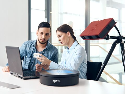 Semi-automatic 3D scanning with ATOS Core and GOM ROT 350