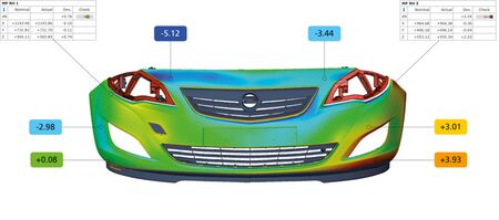 3D scanned part compared with CAD part